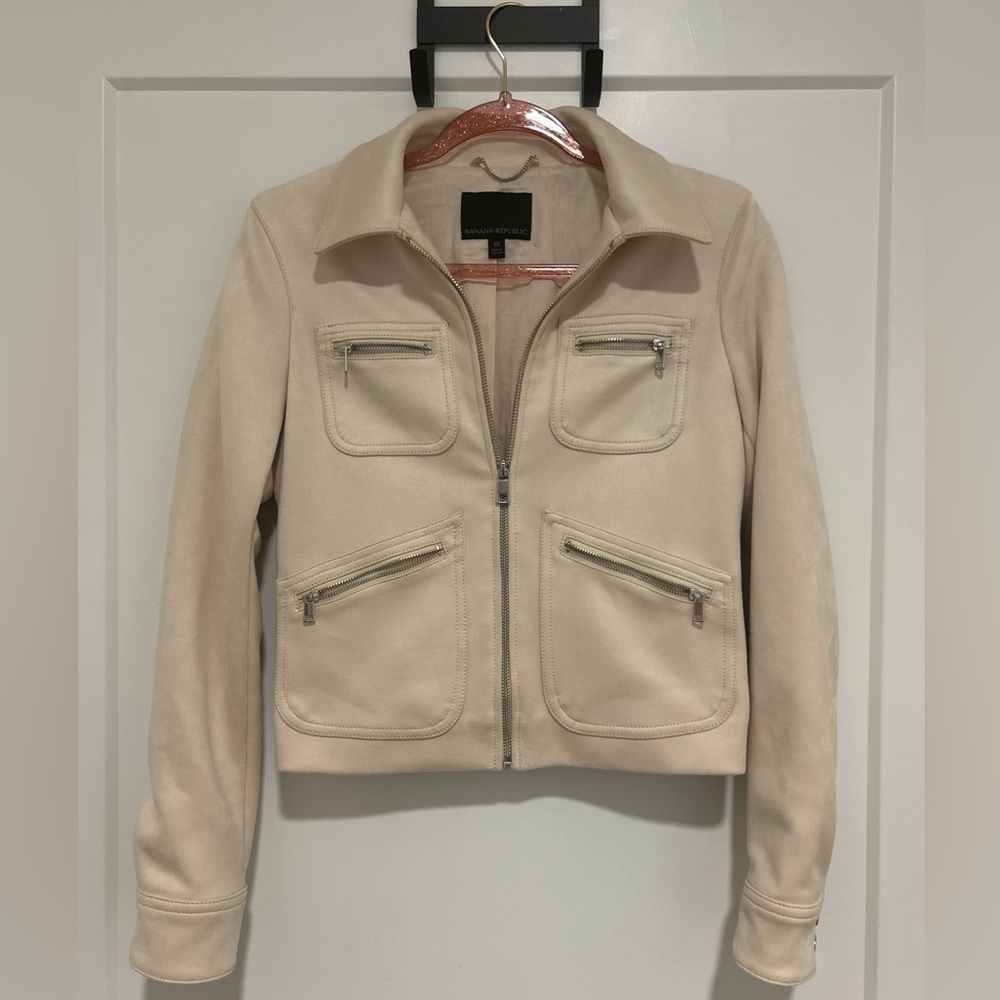 Banana Republic Women's Cream Zip-Up Jacket